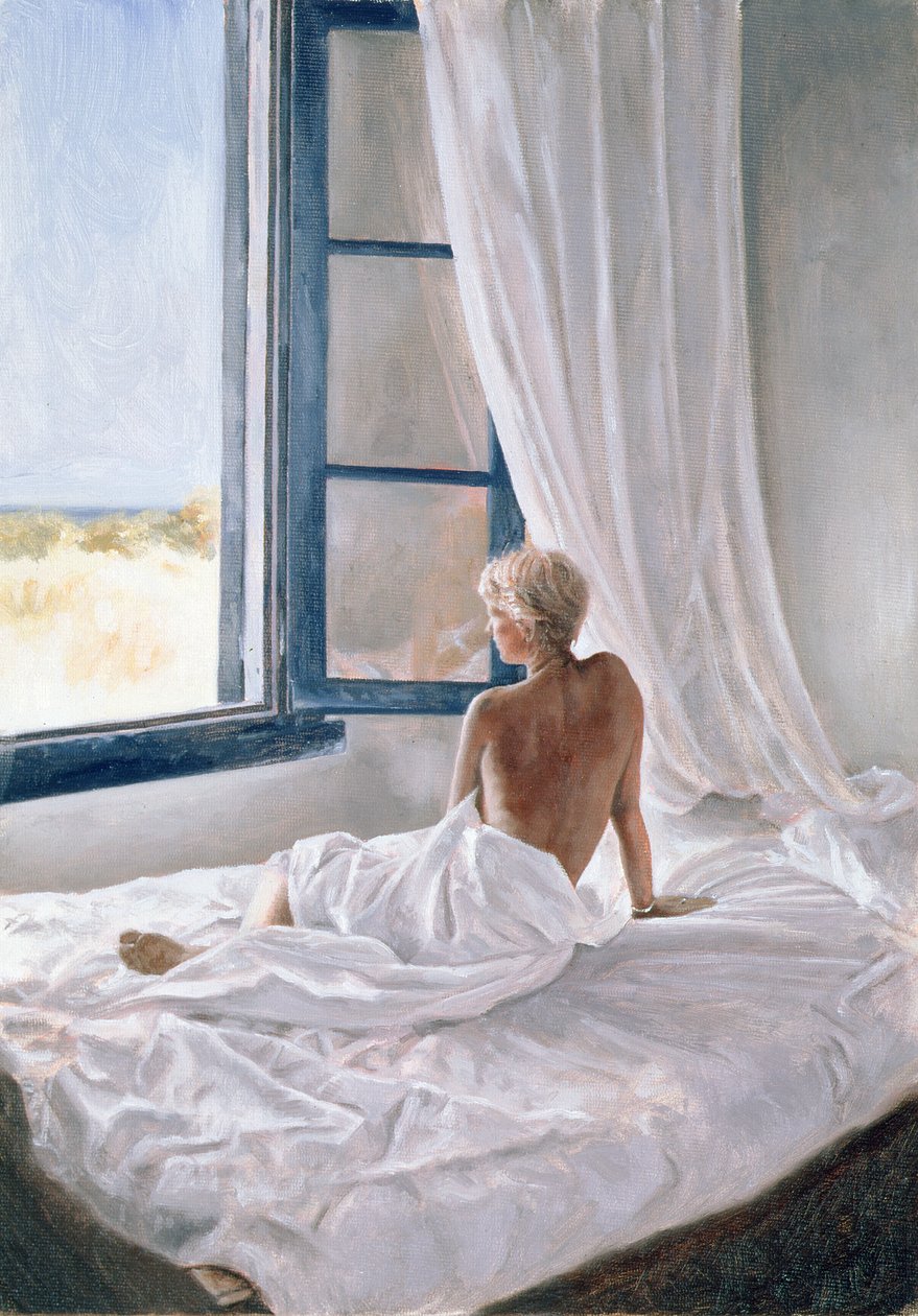 Eftermiddagsudsigt (olie på lærredstavle) af John Worthington