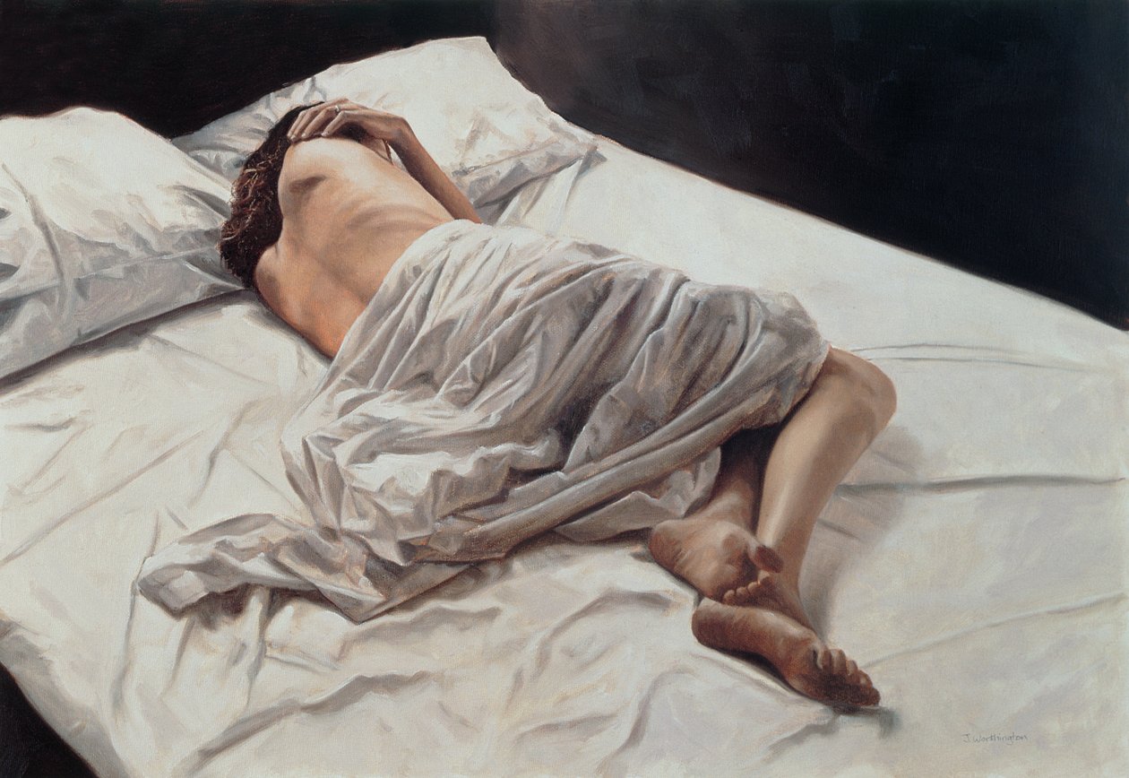 Drifting (olie på lærredsplade) af John Worthington