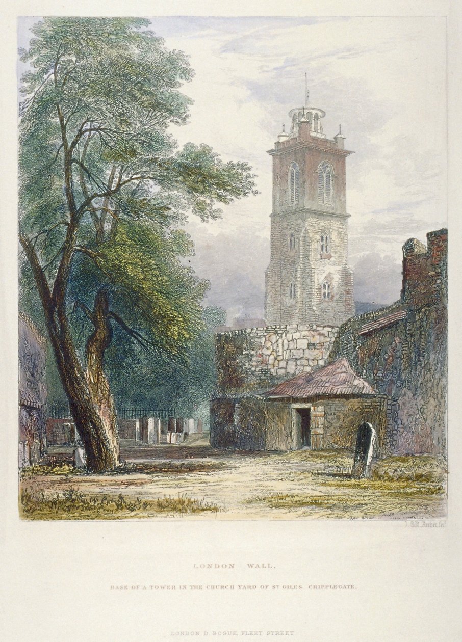 Church of St Giles without Cripplegate, City of London, 1851 af John Wykeham Archer