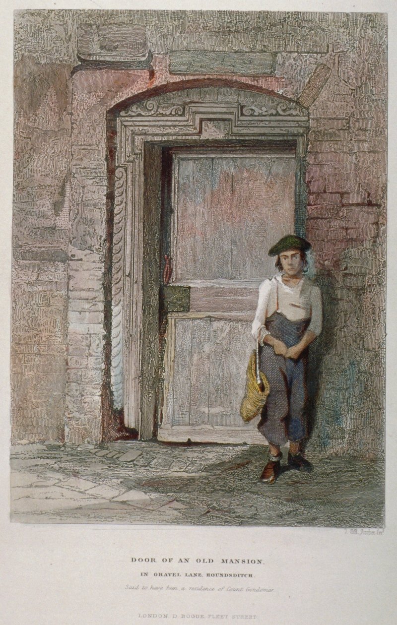 Dør til et gammelt palæ i Gravel Lane, City of London, 1851 af John Wykeham Archer