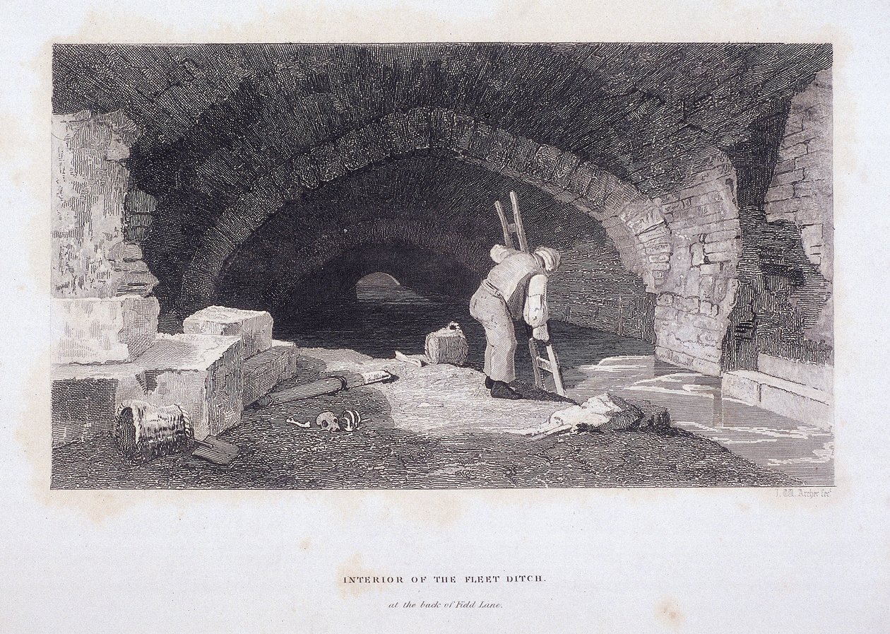Fleet River, London, 1851 af John Wykeham Archer