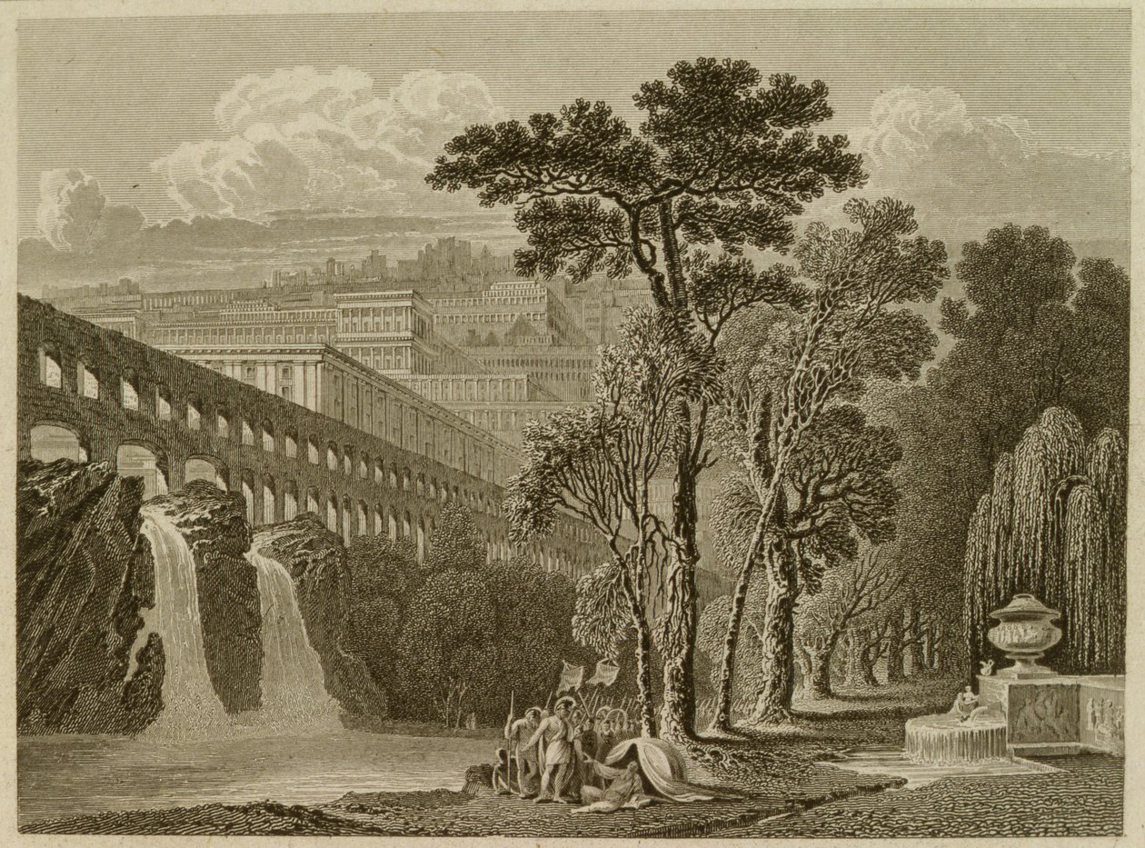 Alexander og Diogenes, graveret af Edward Francis Finden (1791-1857) af John after Martin