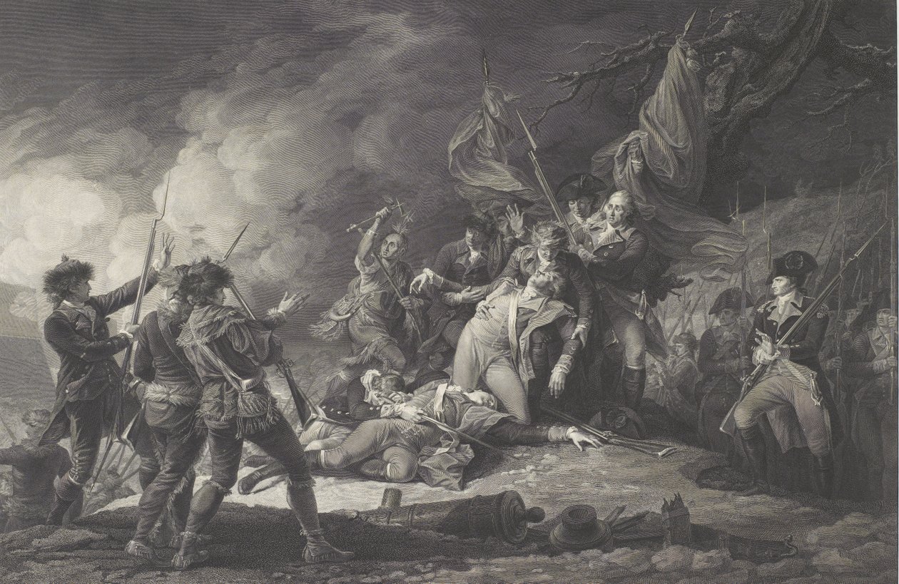 General Montgomerys død under angrebet i Quebec, december 1775, 1798 af John after Trumbull