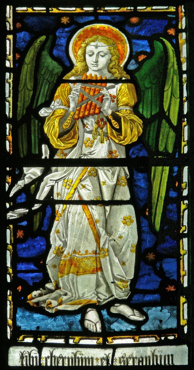 Musikalsk engel, 1870 (farvet glas) af John and Grylls Burlison