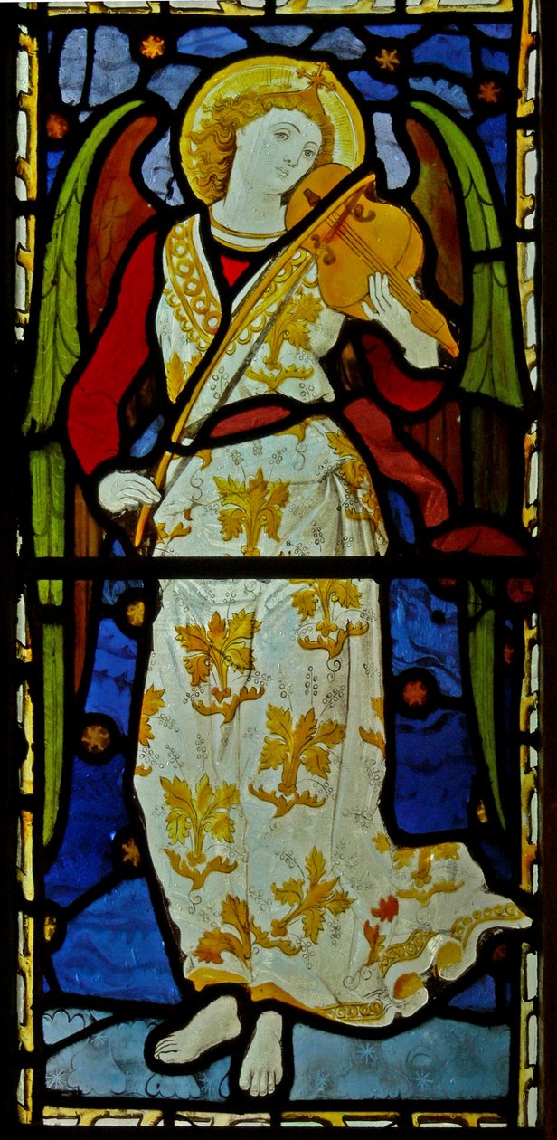 Musikalsk engel, 1870 (glasmaleri) af John and Grylls Burlison