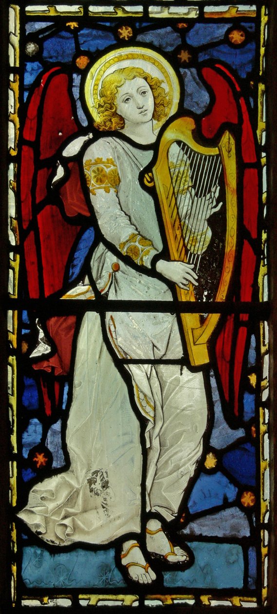 Musikalsk engel, 1870 (glasmaleri) af John and Grylls Burlison