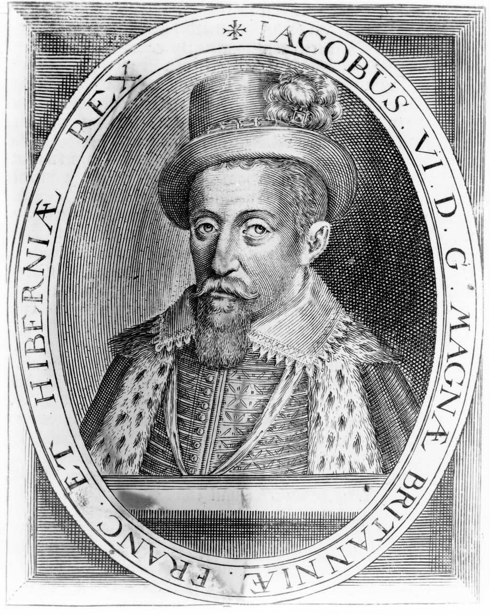 James VI af Skotland, tryk udgivet af H. Jacopsen, 1618 af John de Critz