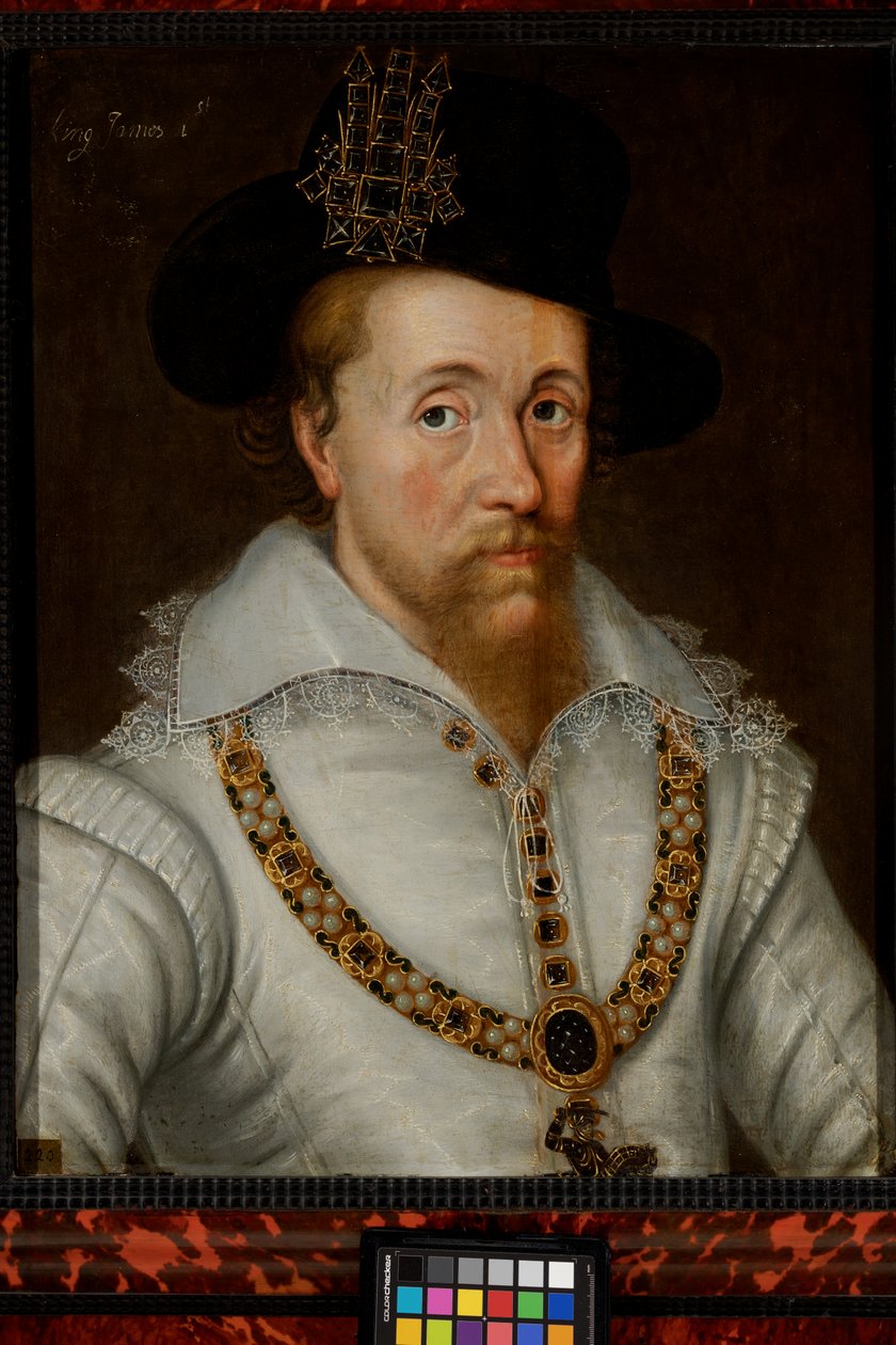 James I & VI (1556-1625) af John de the Elder (studio of) Critz