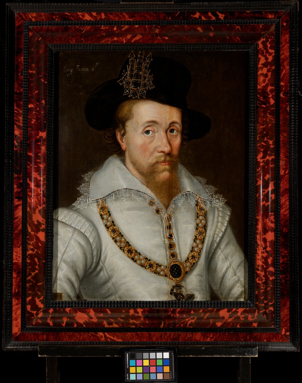 James I & VI (1556-1625) af John de the Elder (studio of) Critz