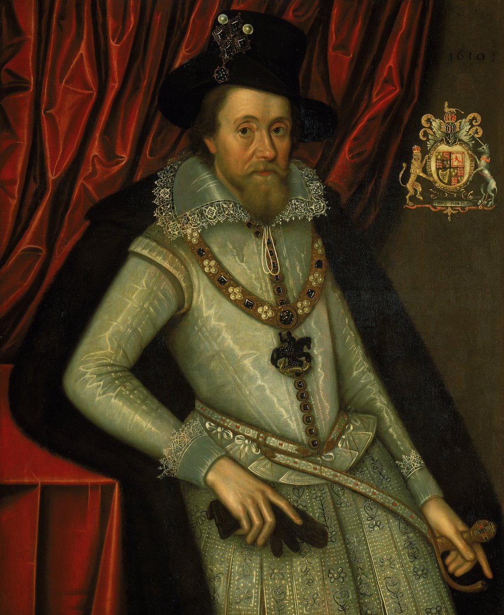 James I (1566-1625), ca. 1610 (olie på lærred) af John de the Elder Critz