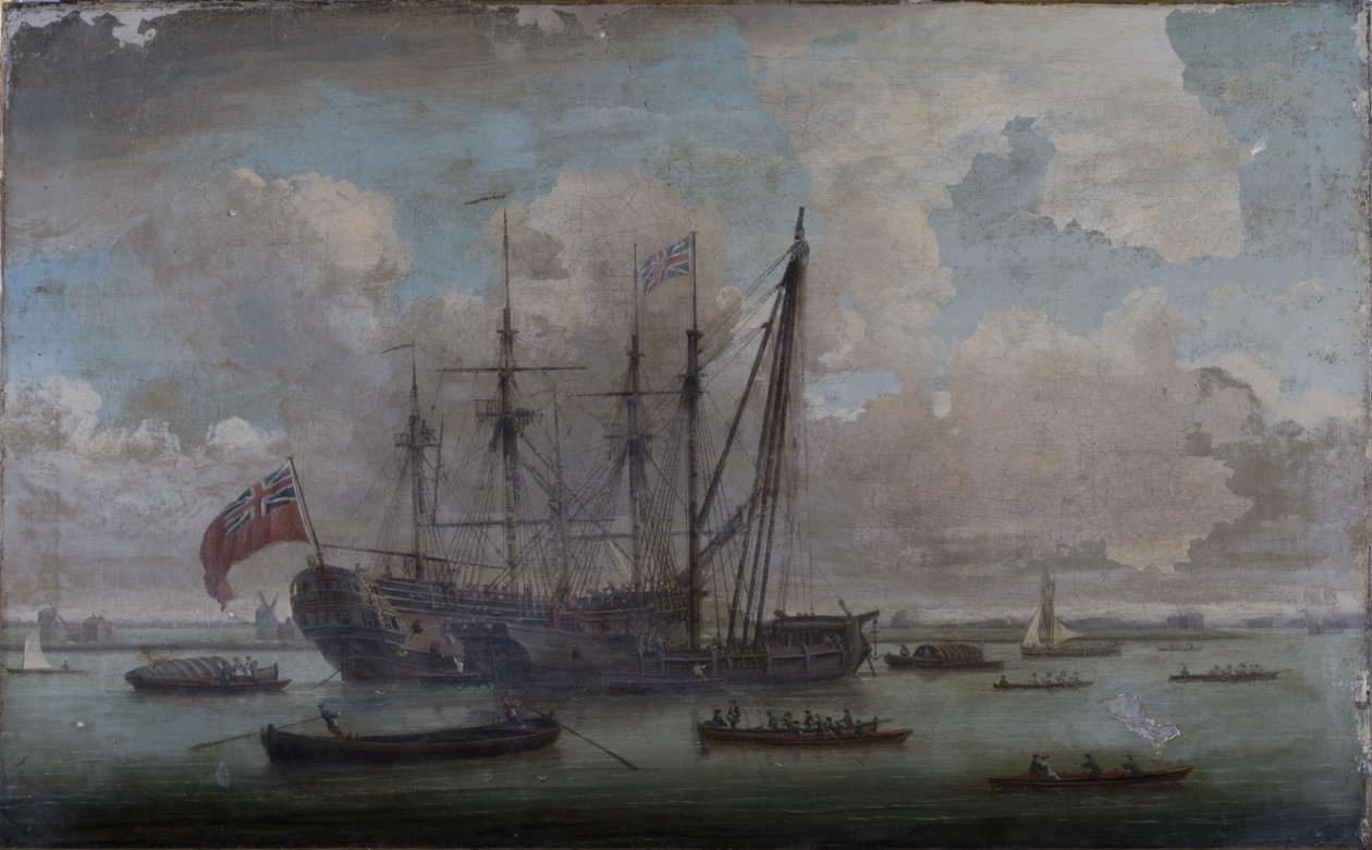 En Sheer Hulk ombygger en East Indiaman af John the Elder Cleveley