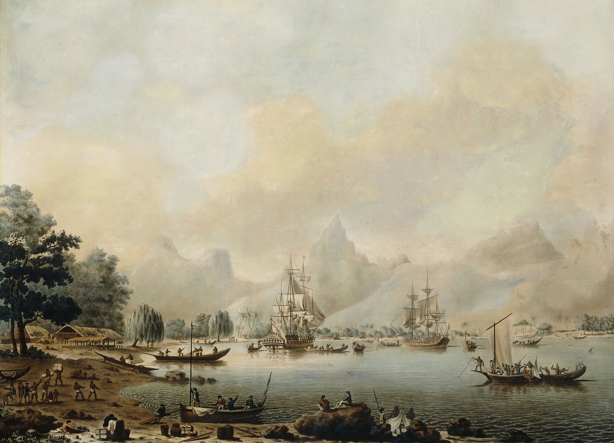 Udsigt over Moorea af John the Younger Cleveley