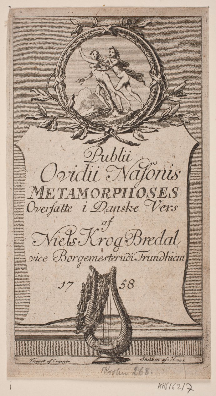 Titelbladet "Ovids folks metamorfoser" af Jonas Haas
