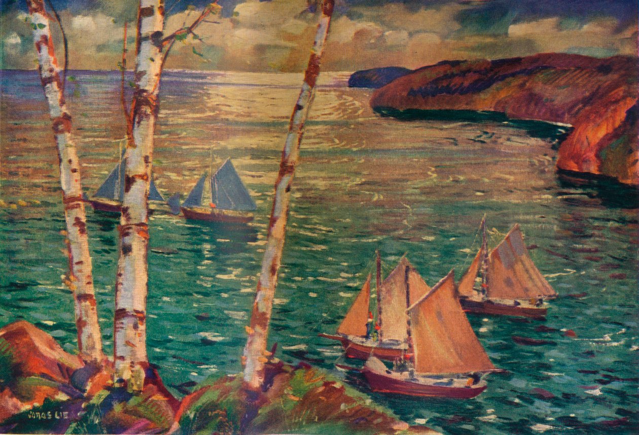 Ind i morgenen, c1920 af Jonas Lie