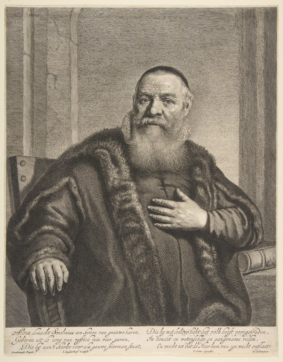 Portræt af Eleazor Swalmius.n.d. af Jonas Suyderhoef