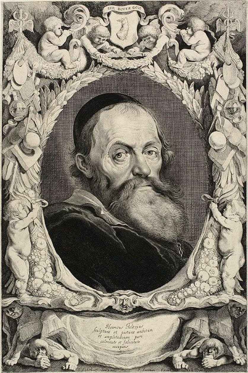 Portræt af Hendrik Goltzius af Jonas Suyderhoef