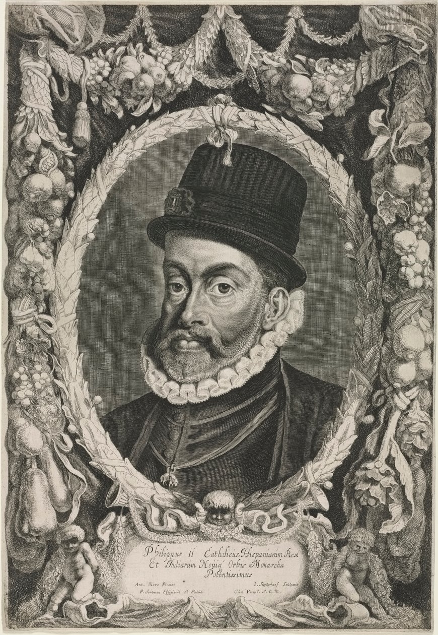 Portræt af Filip II, konge af Spanien af Jonas Suyderhoef