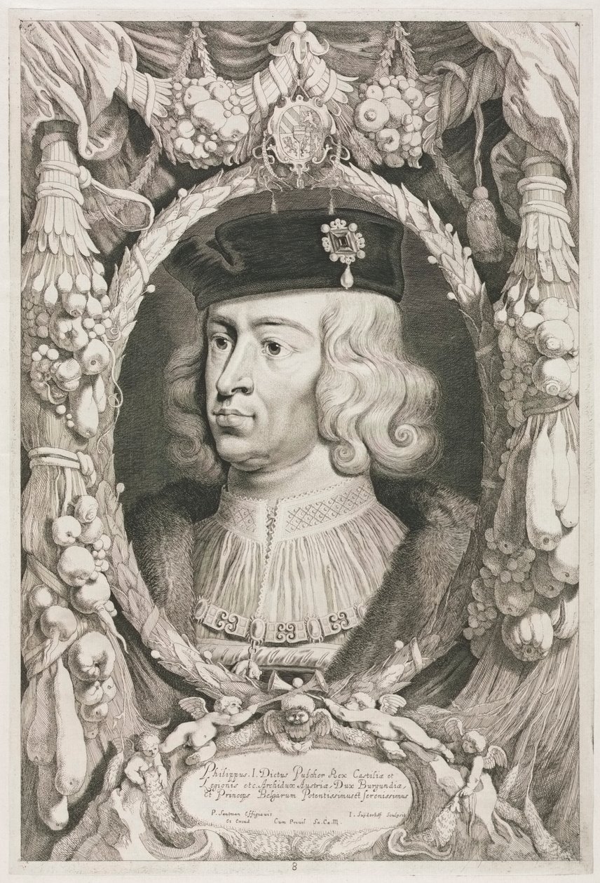 Hertugerne af Bourgogne: nr. 8. Portræt af Philippe I den smukke af Castilien. af Jonas Suyderhoef
