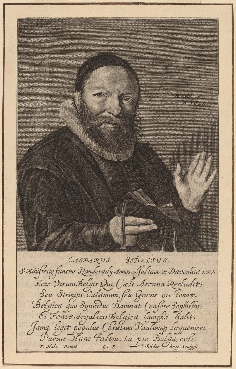 Caspar Sibelius af Jonas Suyderhoff after Frans Hals