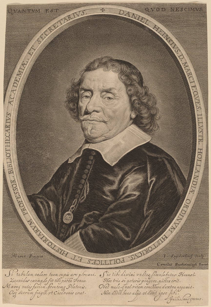 Daniel Heinsius af Jonas Suyderhoff after Jacob Fransz van der Merck