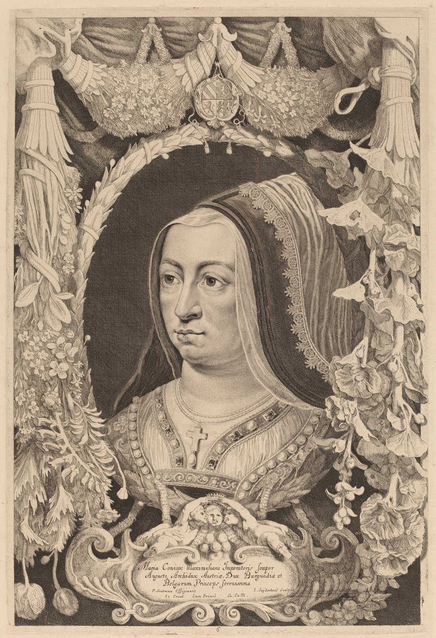 Maria af Bourgogne, kejserinde og hustru til Maximilian I af Jonas Suyderhoff after Pieter Claesz Soutman