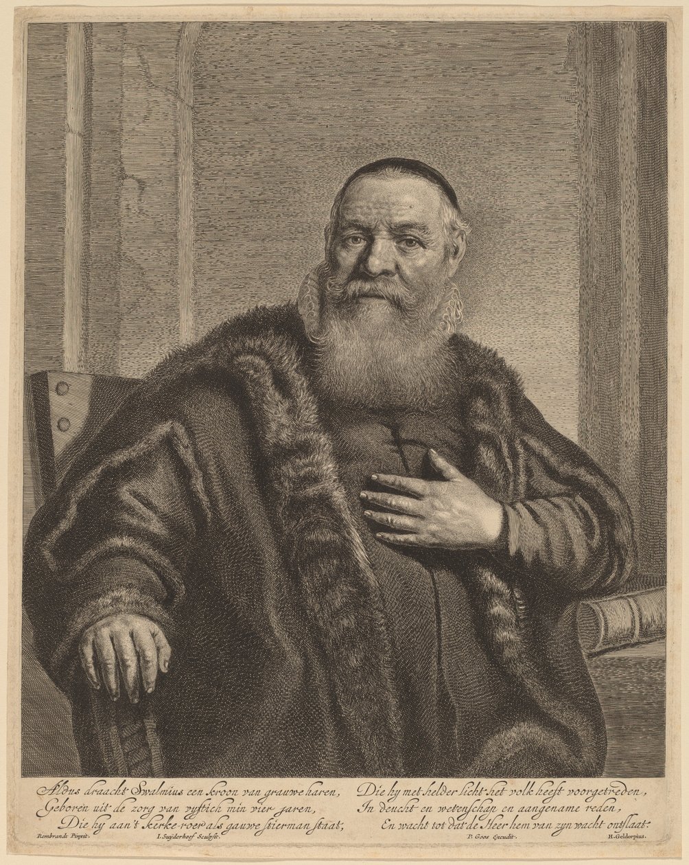 Eleazer Swalmius af Jonas Suyderhoff after Rembrandt van Rijn