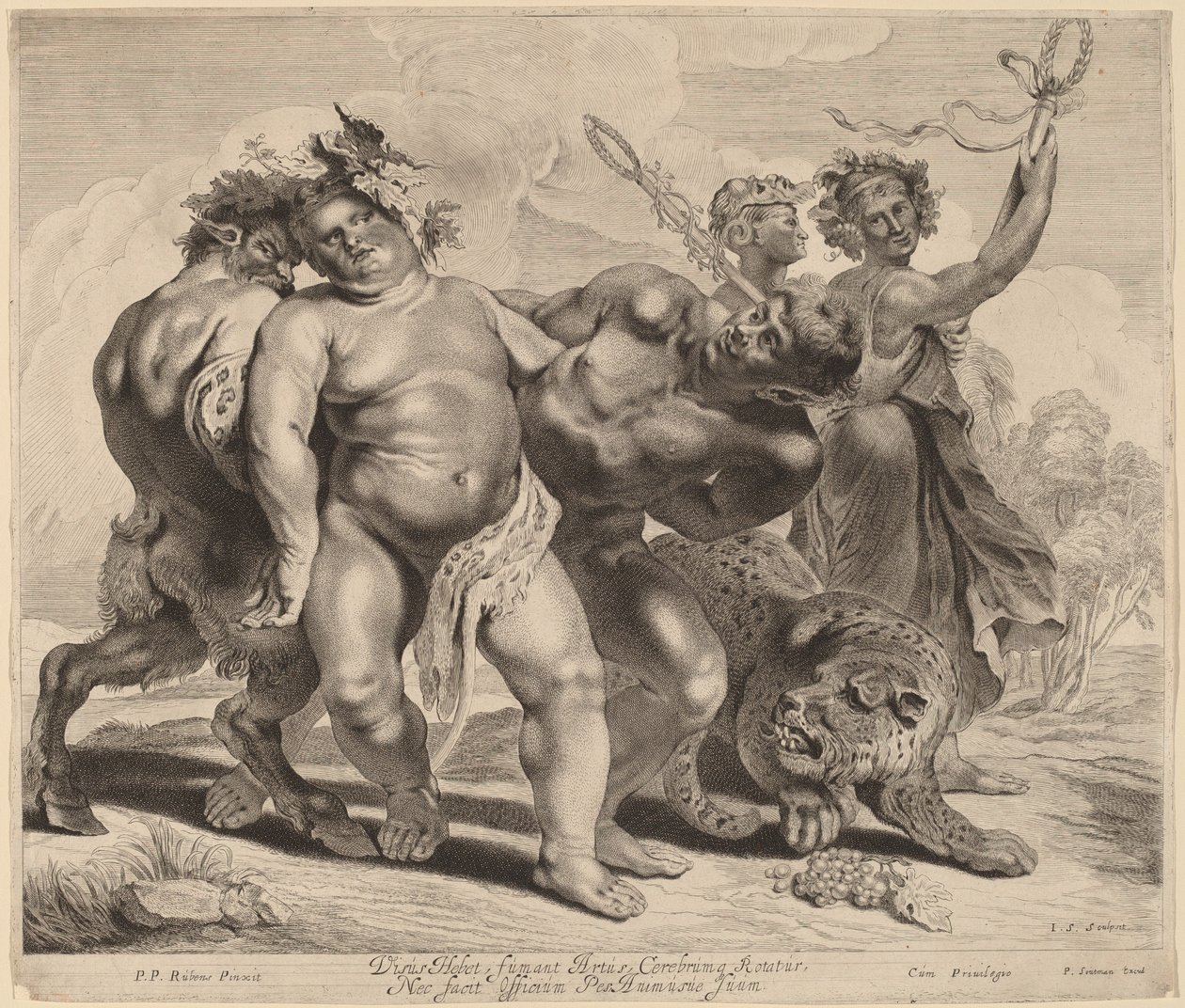 Beruselse af Bacchus af Jonas Suyderhoff after Sir Peter Paul Rubens