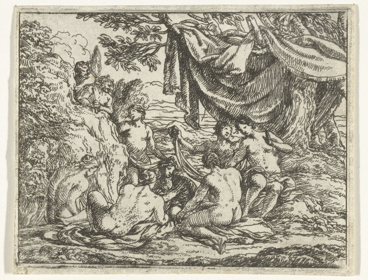 Satyrer og nymfer under et træ af Jonas Umbach