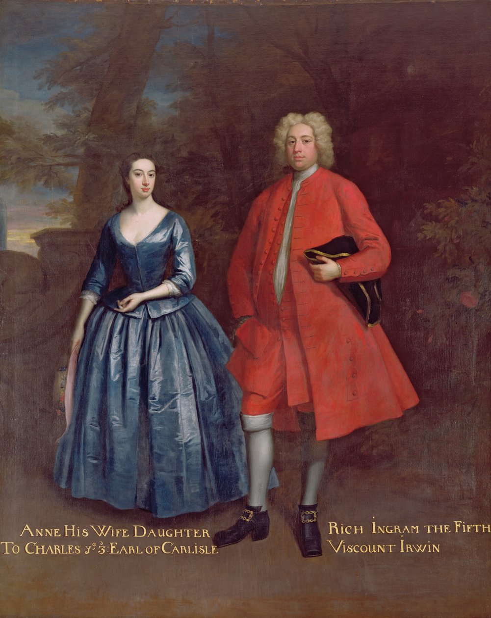 Portræt af Rich, 5. Viscount Irwin and his Wife Anne, ca. 1715-20 (olie på lærred) af Jonathan Richardson