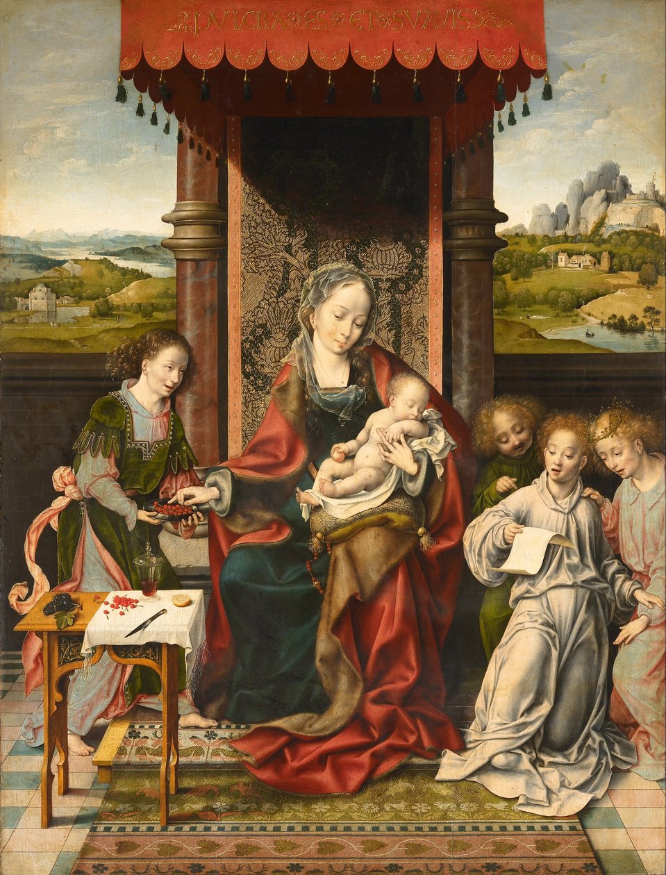Jomfru og barn med engle af Joos van Cleve
