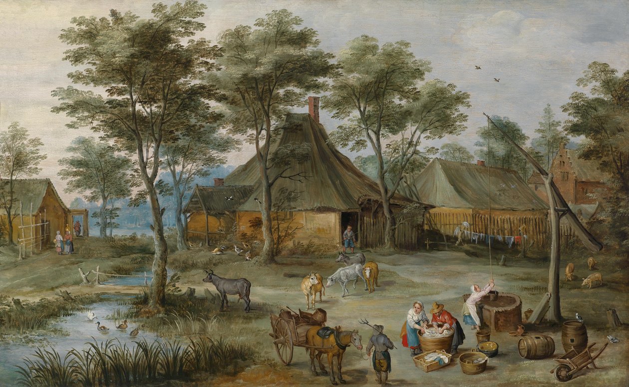 Landsbyscene ved lodtrækningen godt af Joos or Josse de Momper