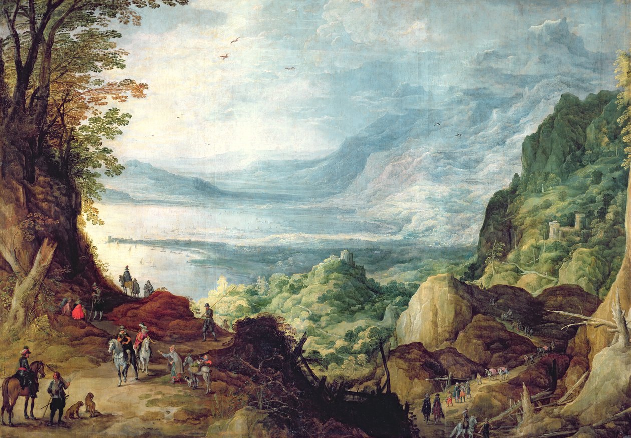 Landskab med hav og bjerge af Joos or Josse de Momper
