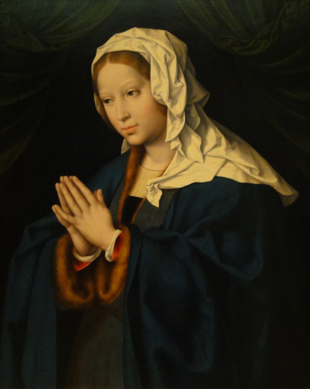Maria i Beten af Joos van Cleve