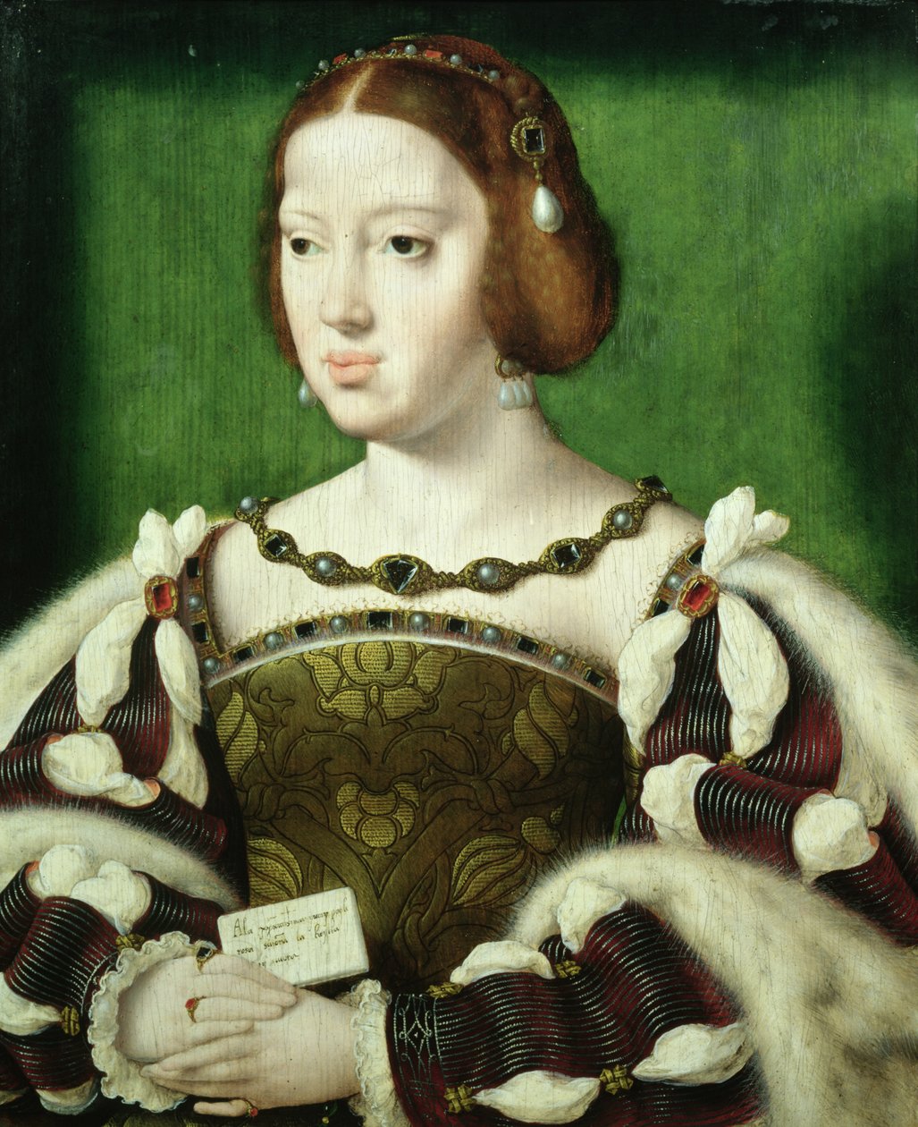 Dronning Eleanor af Frankrig (tempera på panel) af Joos van Cleve