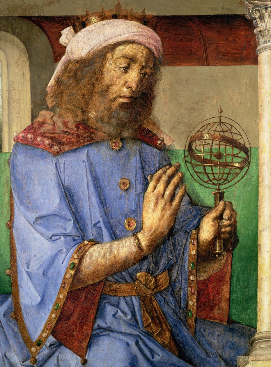 Portræt af Ptolemæus, ca. 1475 (panel) af Joos van Gent