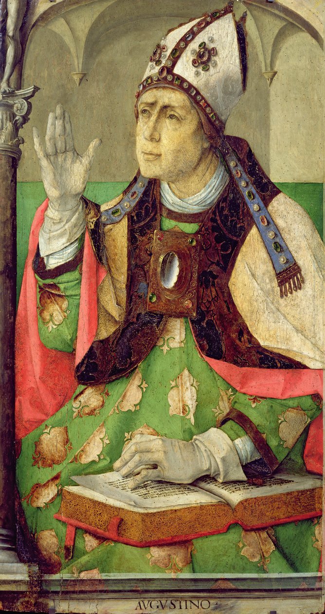 Portræt af Sankt Augustin, ca. 1475 af Joos van Gent
