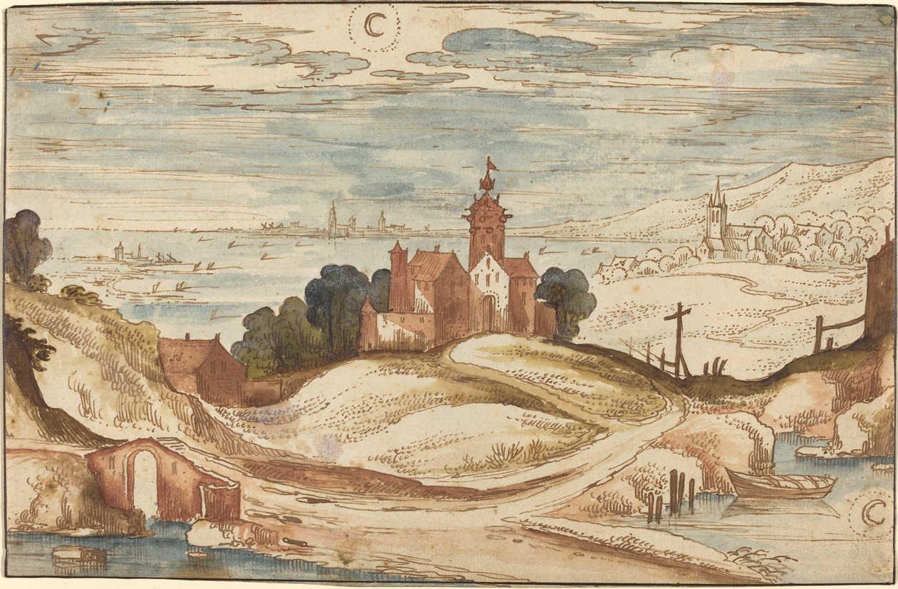 Landskab med Chateau på en Bakke af Joos de Momper II
