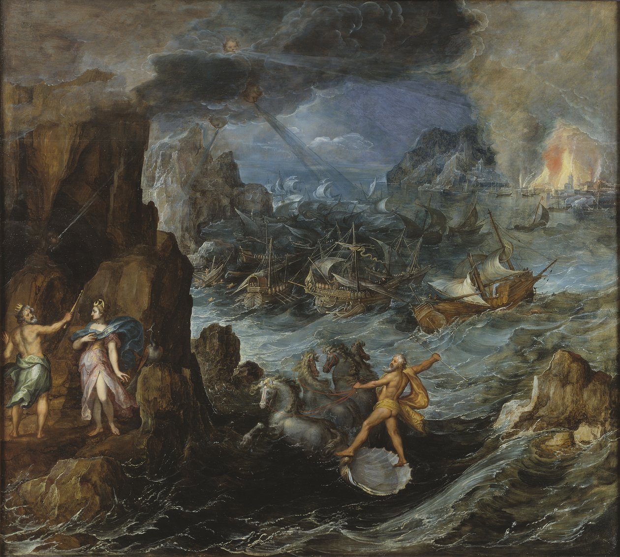 Forlis af den græske flåde på rejsen hjem fra Troja, ca. 1585-90 af Joos or Josse de Momper