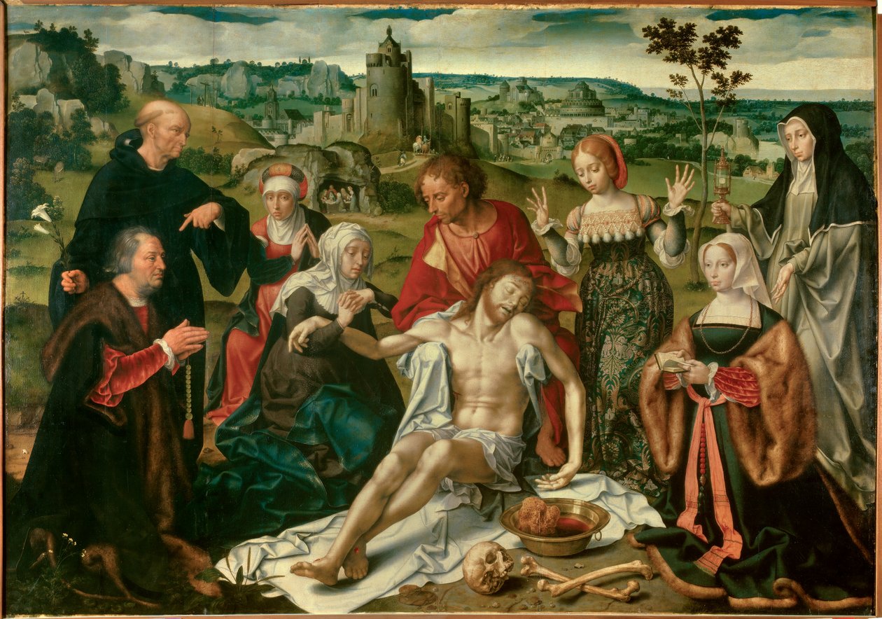 Altertavle over Kristi beklagelse. Hollandsk maleri af Joos Van Cleve (1485-1540) af Joos van Cleve