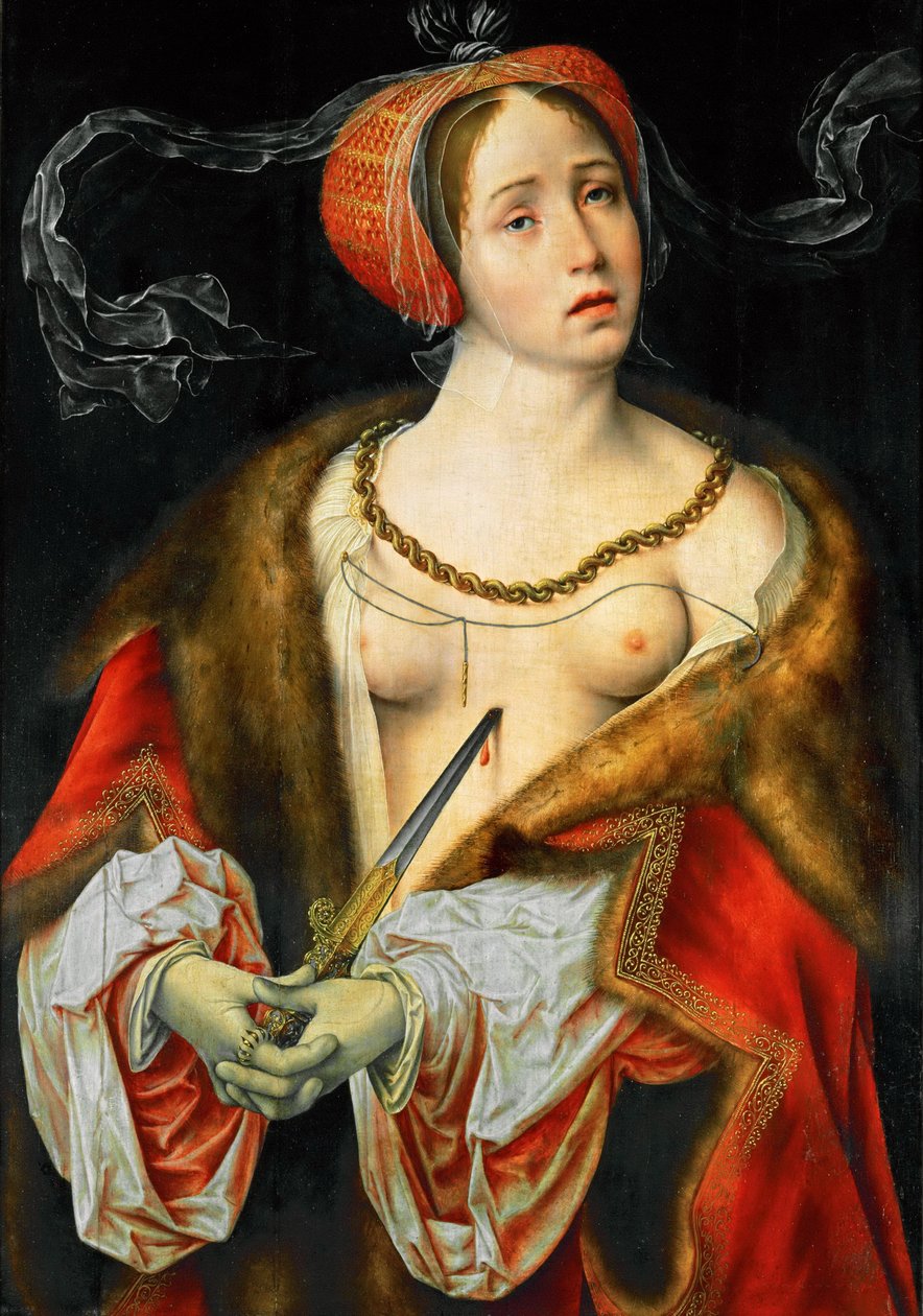 Tidlig nederlandsk kunst: Lucrece - Lucretia par Cleve, Joos van (ca. 1485-1540), ca. 1521-1525. Olie på træ, 75,7x53,9. Kunsthistorisk museum, Vienne af Joos van Cleve