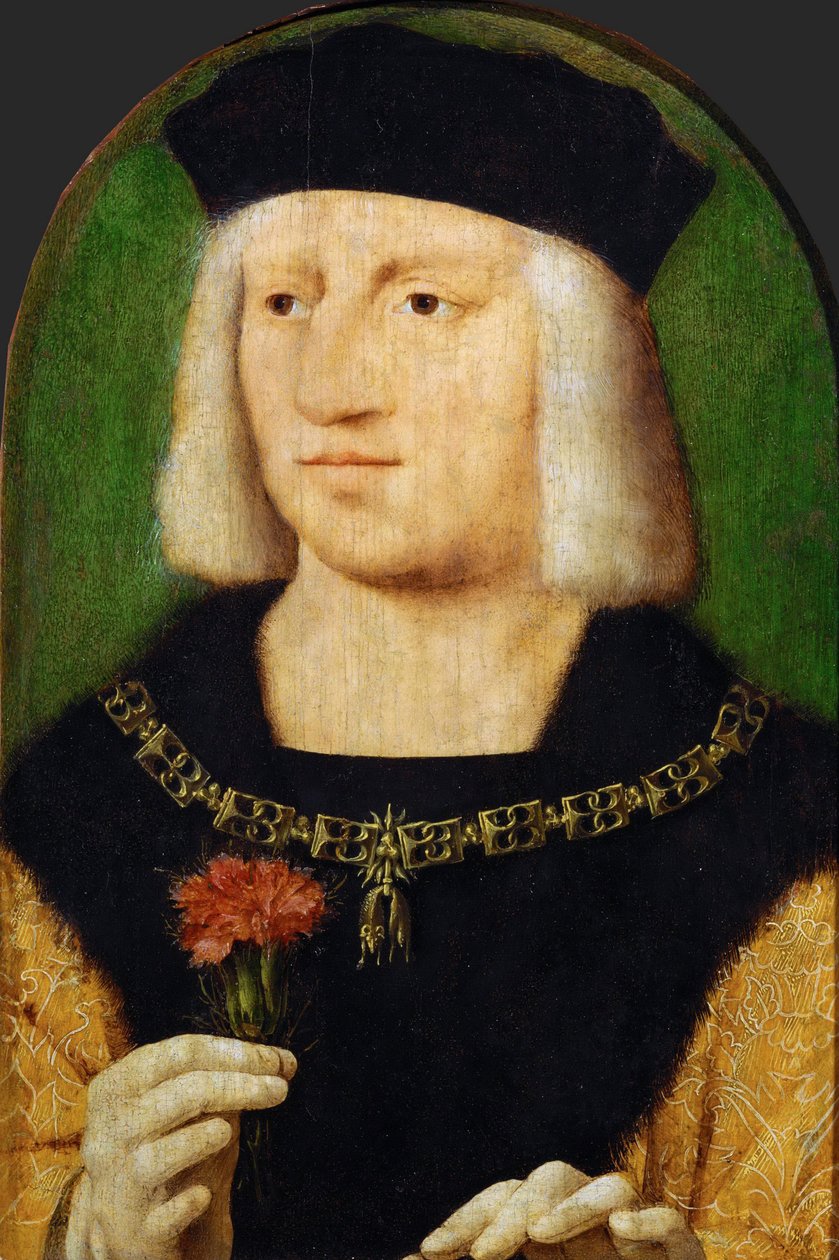 Tidlig nederlandsk kunst: Portræt af kejser Maximilian I (1459-1519) af Cleve, Joos van (ca. 1485-1540), ca. 1508. Olie på træ, 28,5x22,3. Kunsthistorisk Museum, Vienne af Joos van Cleve