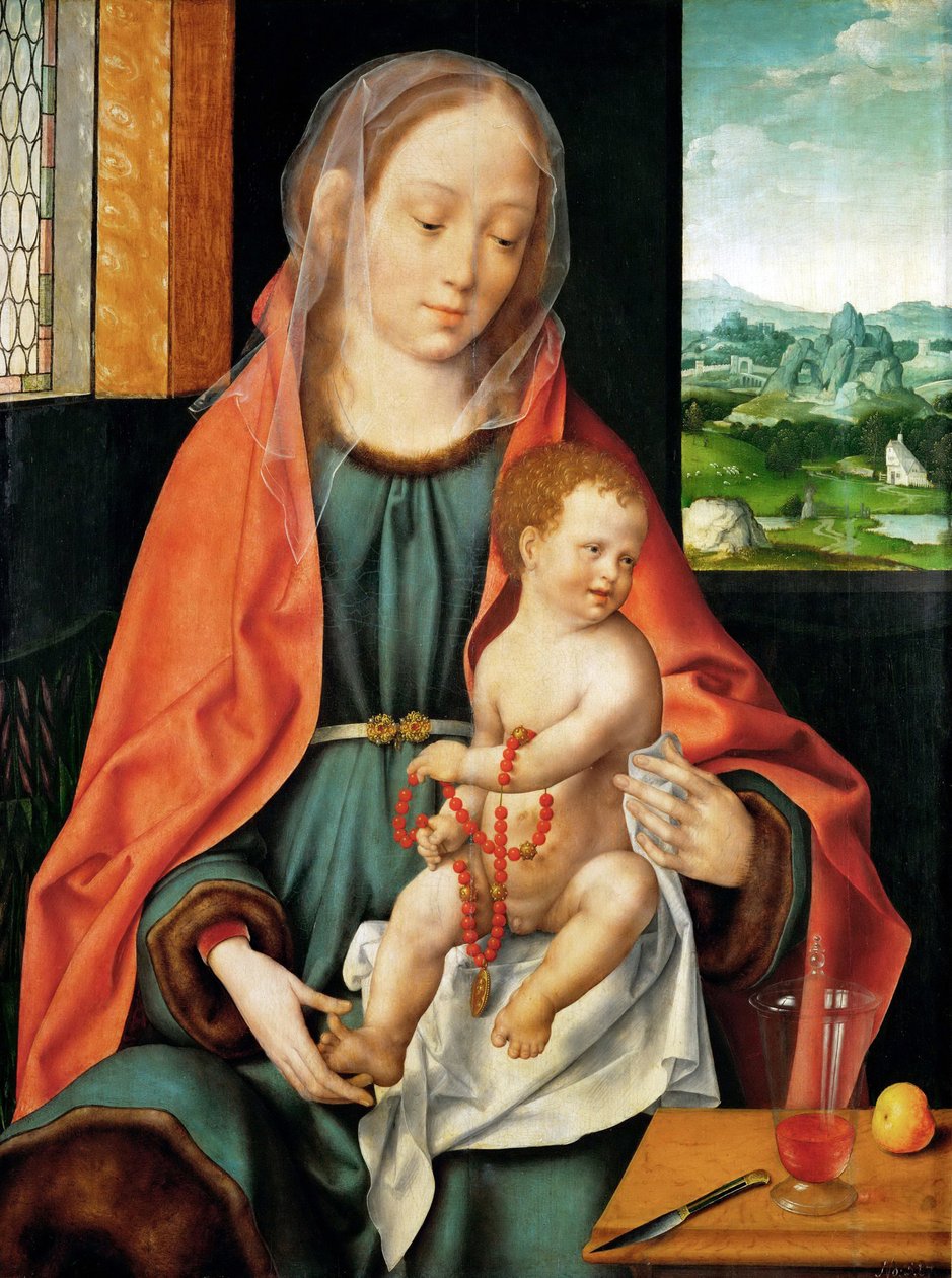 Tidlig nederlandsk kunst: Jomfruen og barnet par Cleve, Joos van (ca. 1485-1540), ca. 1530. Olie på træ, 74,3x56. Kunsthistorisk museum, Vienne af Joos van Cleve