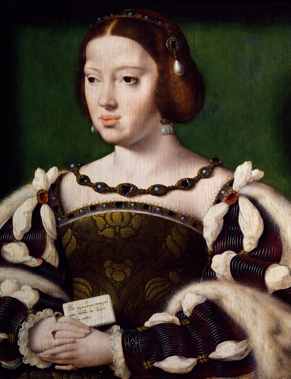 Portræt af Eleonore af Østrig, dronning af Portugal og Frankrig af Joos van Cleve