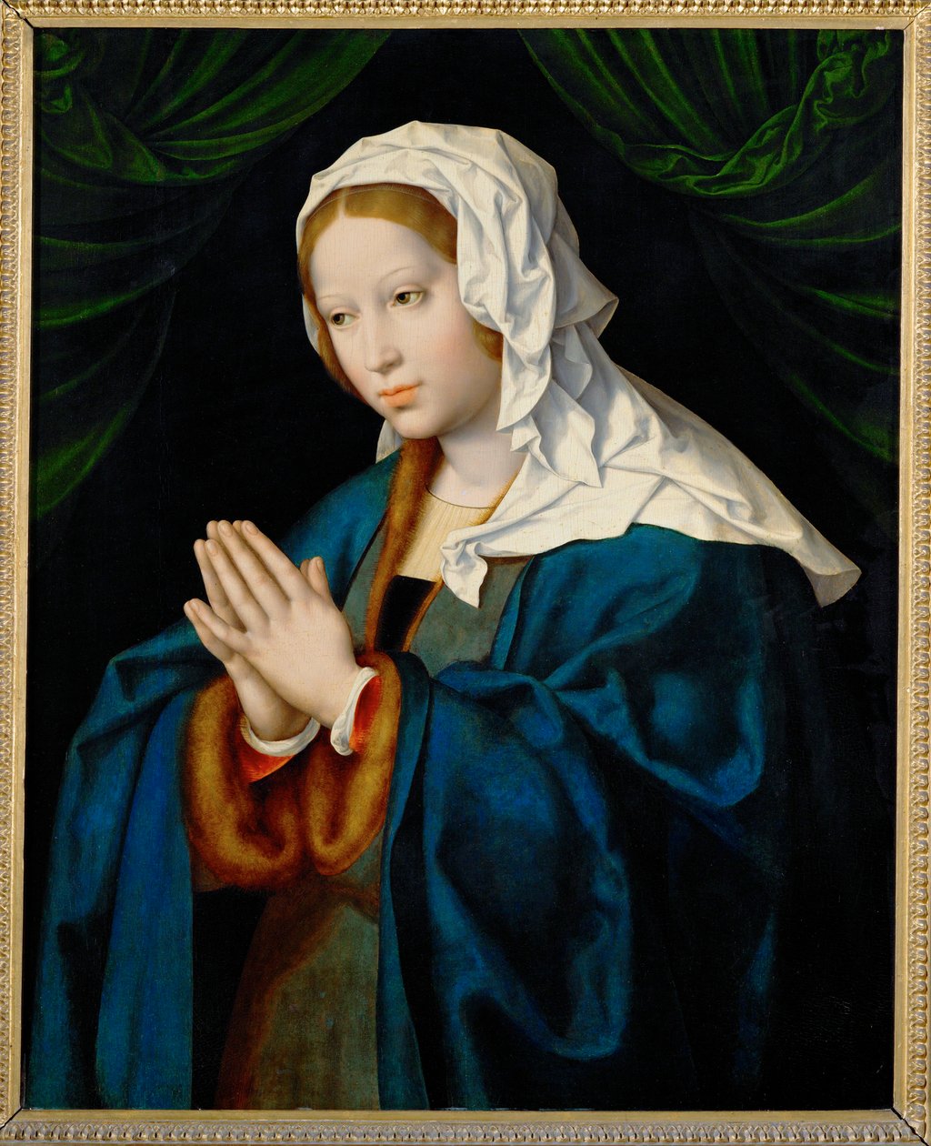 Jomfru Maria beder ... (maleri på lærred) af Joos van Cleve