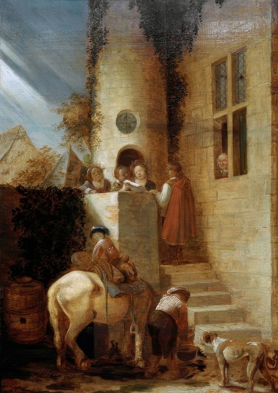 Rytterens ankomst med et dokument af Joos van Craesbeeck