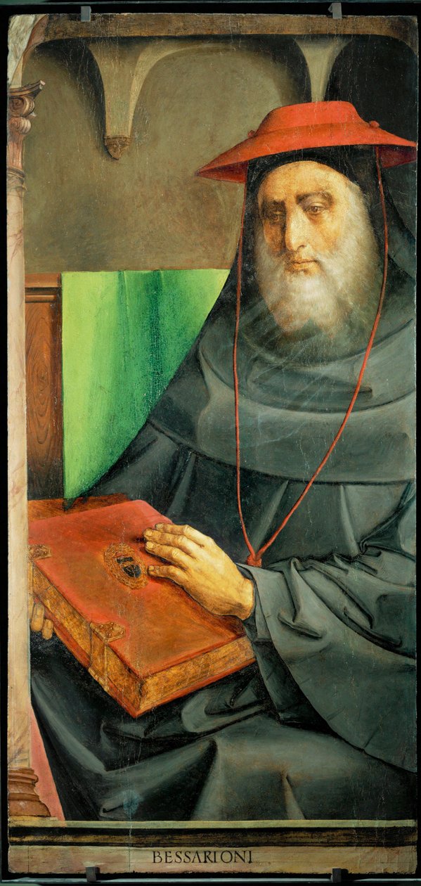 Kardinal Bessarion, humanist og lærd fra Byzans ... af Joos van Gent (fl.1460 75)
