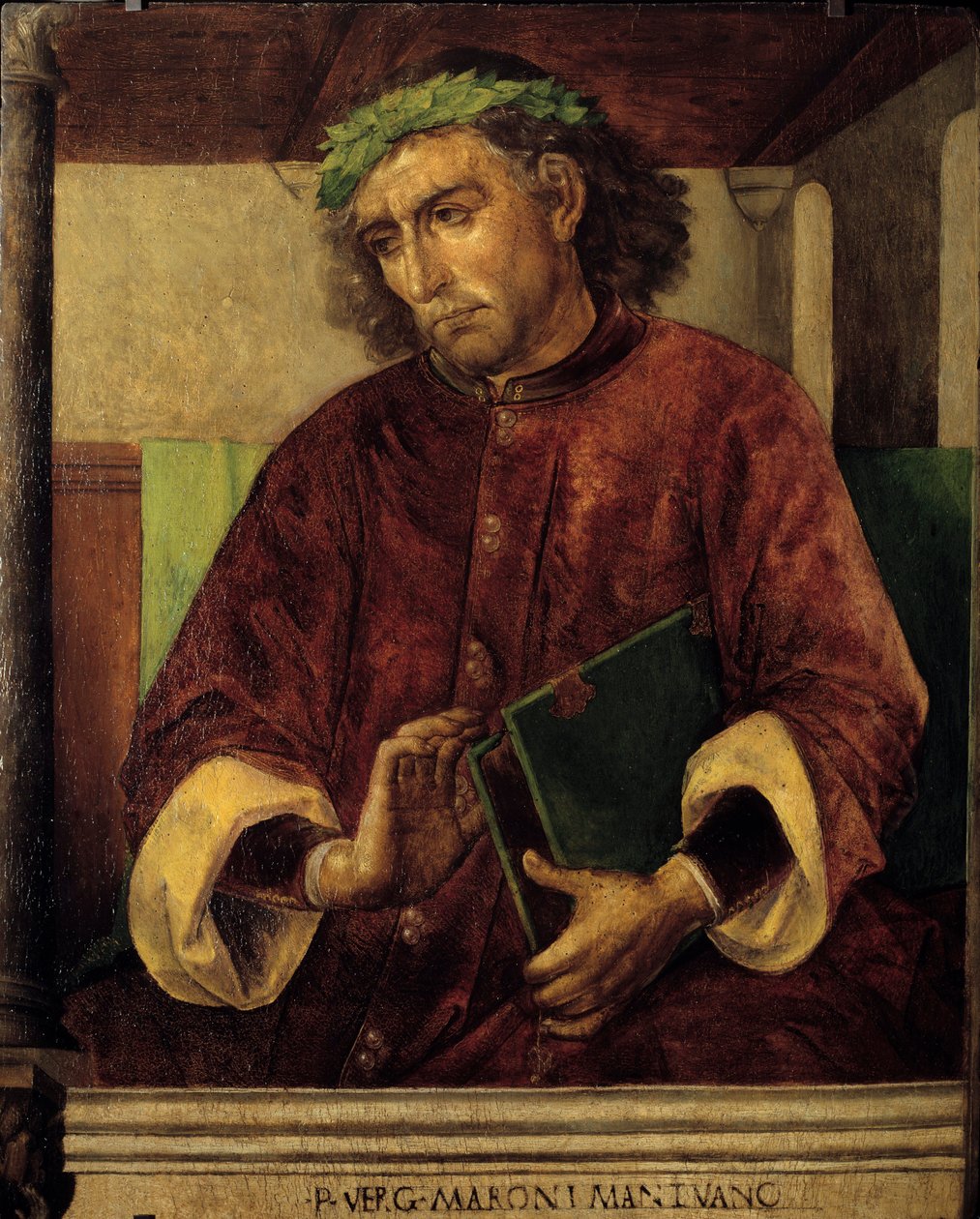 Portræt af Virgil (Virgilio, 70-19 f.Kr.), romersk digter og forfatter. Maleri af Just Ghent (1435-1480) Ec. Flam af Joos van Gent (fl.1460 75)