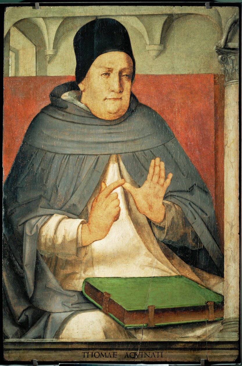 Thomas Aquinus, "Doctor Angelicus", helgen, kirkens læge ... af Joos van Gent (fl.1460 75)