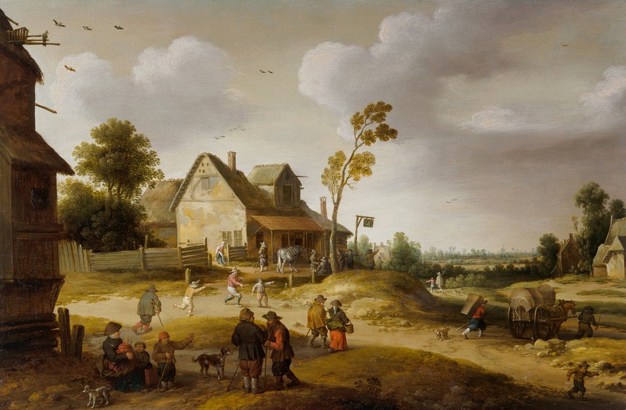 Landsbyscene af Joost Cornelisz. Droochsloot