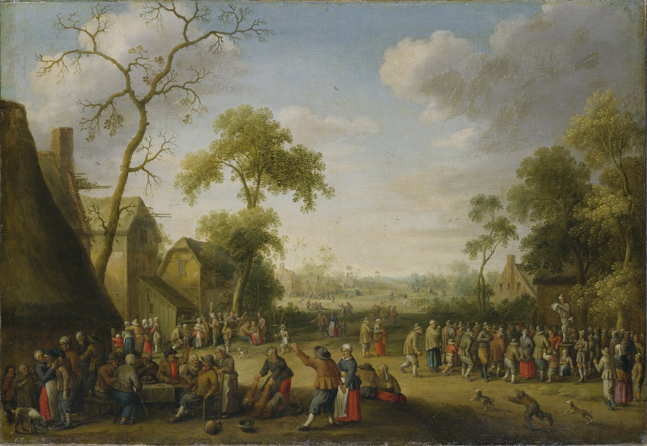 Landsbyscene, 1637 af Joost Cornelisz. Droochsloot
